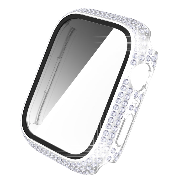 Diamond PC + Tempered Glass Watch Case For Apple Watch Series, 7 41mm, 7 45mm