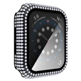 Diamond PC + Tempered Glass Watch Case For Apple Watch Series, 6&SE&5&4 40mm, 6&SE&5&4 44mm