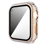Diamond PC + Tempered Glass Watch Case For Apple Watch Series, 6&SE&5&4 40mm, 6&SE&5&4 44mm
