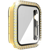 Double-Row Diamond PC+Tempered Glass Watch Case For Apple Watch Series, 3&2&1 38mm, 3&2&1 42mm