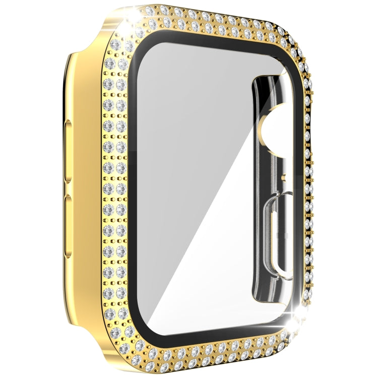 Double-Row Diamond PC+Tempered Glass Watch Case For Apple Watch Series, 3&2&1 38mm, 3&2&1 42mm