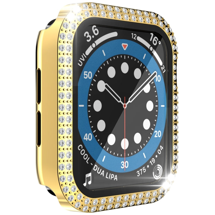 Double-Row Diamond PC+Tempered Glass Watch Case For Apple Watch Series, 3&2&1 38mm, 3&2&1 42mm