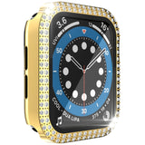 Double-Row Diamond PC+Tempered Glass Watch Case For Apple Watch Series, 3&2&1 38mm, 3&2&1 42mm