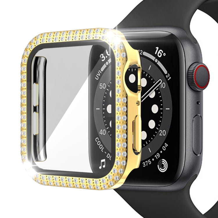 Double-Row Diamond PC+Tempered Glass Watch Case For Apple Watch Series, 3&2&1 38mm, 3&2&1 42mm
