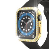 Double-Row Diamond PC+Tempered Glass Watch Case For Apple Watch Series, 3&2&1 38mm, 3&2&1 42mm