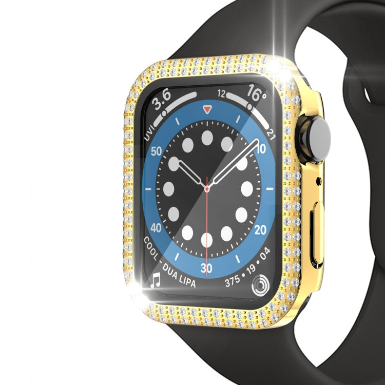 Double-Row Diamond PC+Tempered Glass Watch Case For Apple Watch Series, 3&2&1 38mm, 3&2&1 42mm