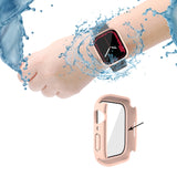 PC + Tempered Glass Film Waterproof Watch Case with Lower Cover For Apple Watch Series 9 / 8 / 7 45mm, 9 / 8 / 7 41mm, 9 / 8 / 7 45mm