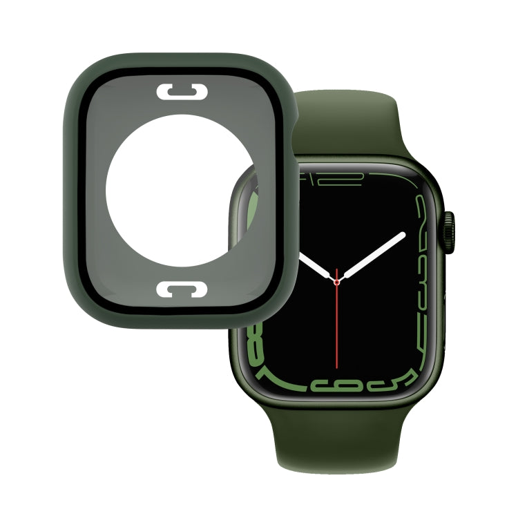 PC + Tempered Glass Film Waterproof Watch Case with Lower Cover For Apple Watch Series 9 / 8 / 7 45mm, 9 / 8 / 7 41mm, 9 / 8 / 7 45mm