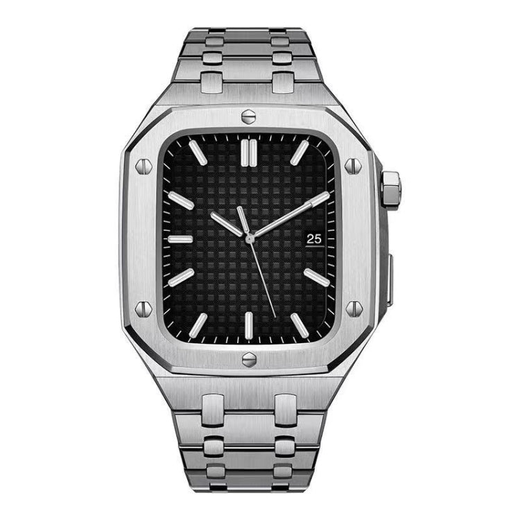Integrated Oak Metal Watchband + Watch Case For Apple Watch Series 9 / 8 / 7 45mm, For Apple Watch Series 9 / 8 / 7 45mm