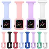 Silicone Nurse Brooch Watch Band Case For Apple Watch Series, 7 41mm / 6&SE&5&4 40mm / 3&2&1 38mm, 7 45mm / 6&SE&5&4 44mm / 3&2&1 42mm