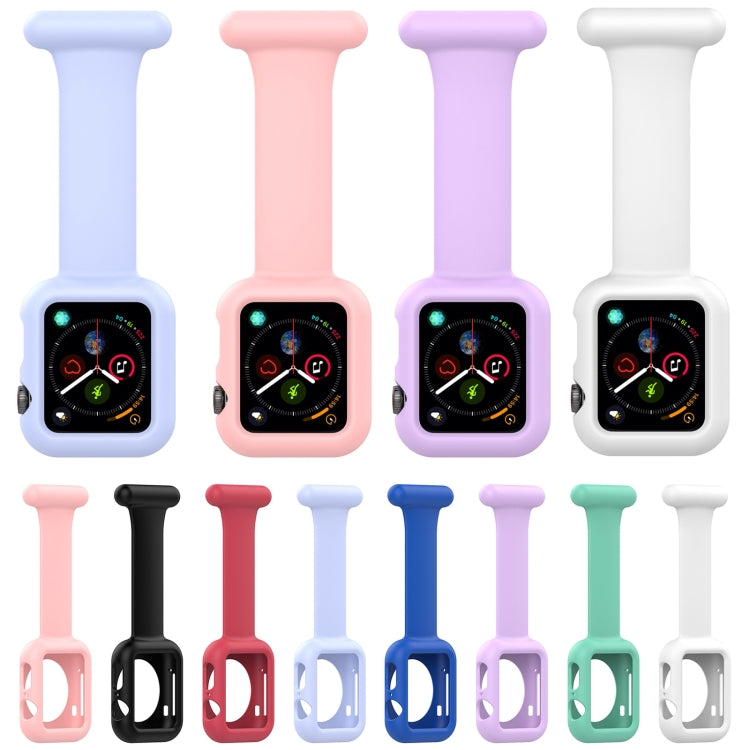 Silicone Nurse Brooch Watch Band Case For Apple Watch Series, 7 41mm / 6&SE&5&4 40mm / 3&2&1 38mm, 7 45mm / 6&SE&5&4 44mm / 3&2&1 42mm