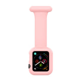Silicone Nurse Brooch Watch Band Case For Apple Watch Series, 7 41mm / 6&SE&5&4 40mm / 3&2&1 38mm, 7 45mm / 6&SE&5&4 44mm / 3&2&1 42mm