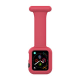 Silicone Nurse Brooch Watch Band Case For Apple Watch Series, 7 41mm / 6&SE&5&4 40mm / 3&2&1 38mm, 7 45mm / 6&SE&5&4 44mm / 3&2&1 42mm