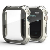 2 in 1 PC Frame + Screen Tempered Glass Film Protective Case, For Apple Watch Series 9 / 8 / 7 41mm, For Apple Watch Series 9 / 8 / 7 45mm