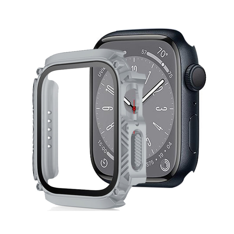 Screen Tempered Glass Film Armor Waterproof Watch Case, For Apple Watch Series 9 / 8 / 7 45mm, For Apple Watch Series 9 / 8 / 7 41mm