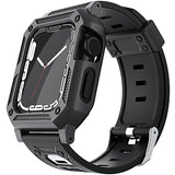 Military Silicone Watch Band + Watch Case Set, For Apple Watch Series 9/8/7 45mm, For Apple Watch Series 9/8/7 41mm