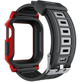 Military Silicone Watch Band + Watch Case Set, For Apple Watch Series 9/8/7 45mm, For Apple Watch Series 9/8/7 41mm