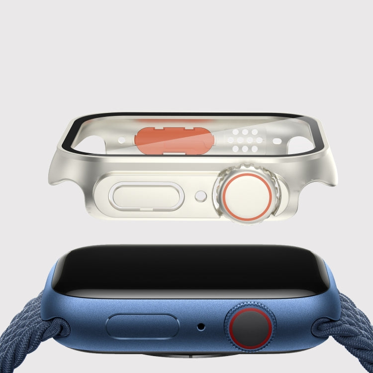 For Apple Watch Series 9 / 8 / 7 45mm Film PC Watch Case with Detachable Button, For Apple Watch Series 9 / 8 / 7 45mm