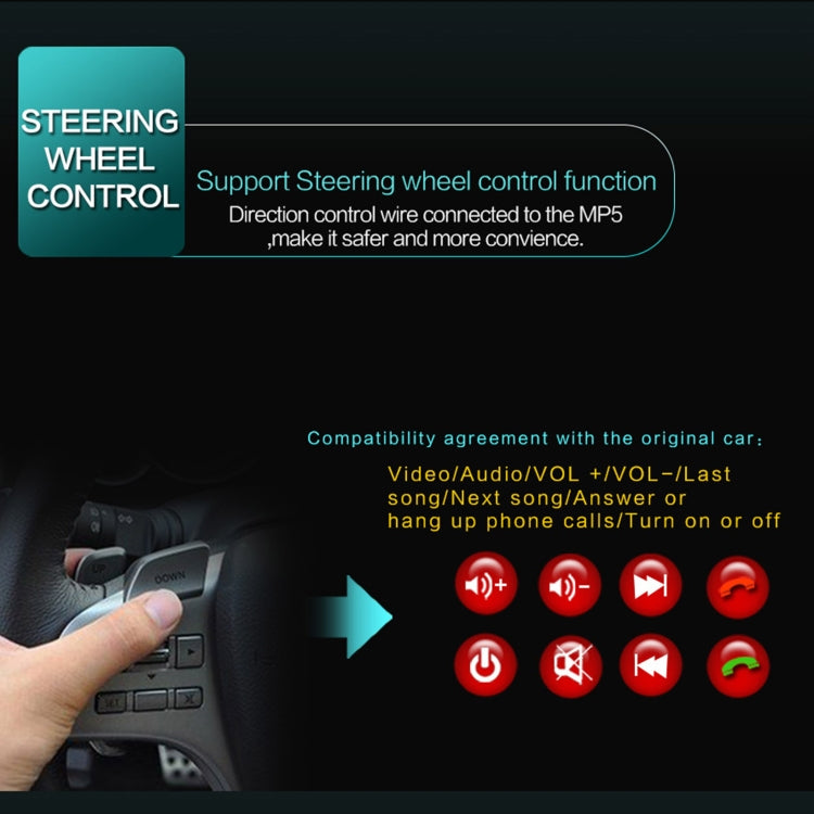 9601 7 inch Car Retractable MP5 Player Supports Bluetooth Hand-free Calling Reverse, 9601
