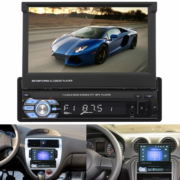 9601 7 inch Car Retractable MP5 Player Supports Bluetooth Hand-free Calling Reverse, 9601