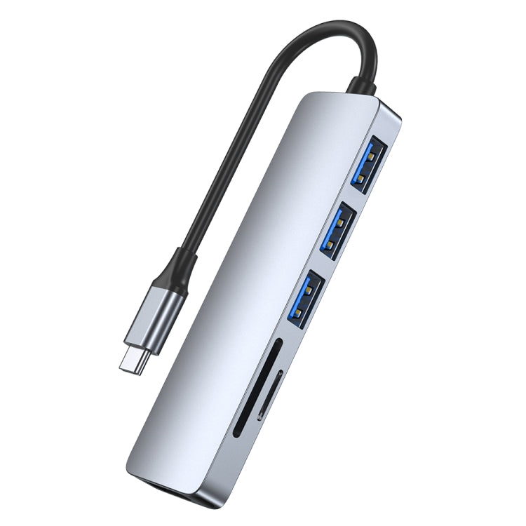 6-in-1 USB-C / Type-C to USB Docking Station HUB Adapter, 6 in 1