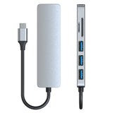 6-in-1 USB-C / Type-C to USB Docking Station HUB Adapter, 6 in 1