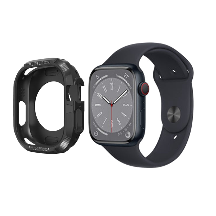 Carbon Fiber Shockproof Case For Apple Watch, Series 9 / 8 / 7 45mm