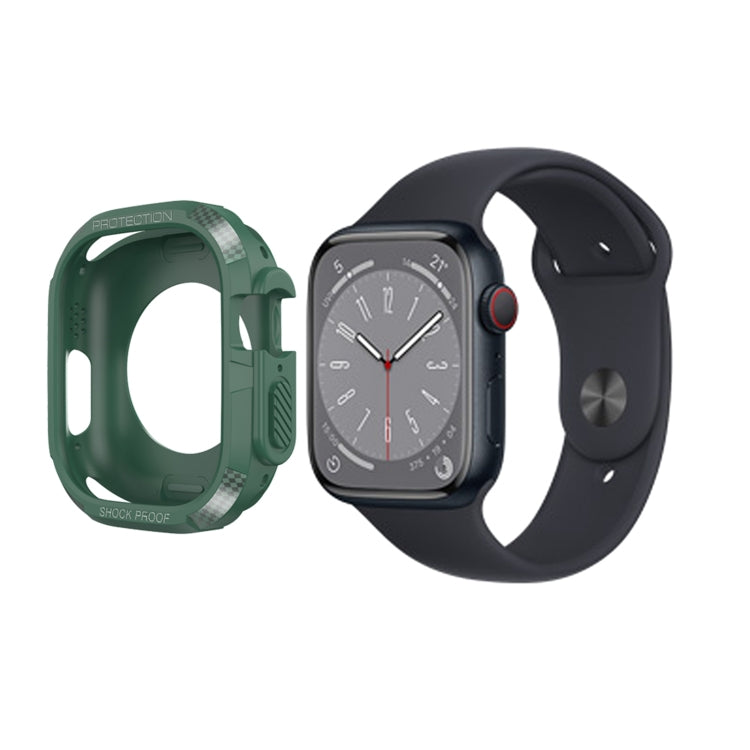 Carbon Fiber Shockproof Case For Apple Watch, Series 9 / 8 / 7 45mm