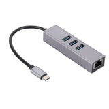 SL-030 USB-C / Type-C to Gigabit Ethernet RJ45 & 3 x USB 3.0 Adapter Converter HUB, USB-C / Type-C to RJ45 & 3 x USB