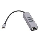 SL-030 USB-C / Type-C to Gigabit Ethernet RJ45 & 3 x USB 3.0 Adapter Converter HUB, USB-C / Type-C to RJ45 & 3 x USB