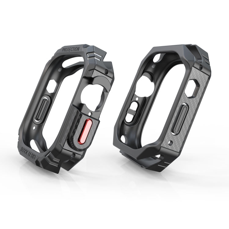 TPU + PC Carbon Fiber Shockproof Case For Apple Watch, Ultra 3 / 2 / 1 49mm