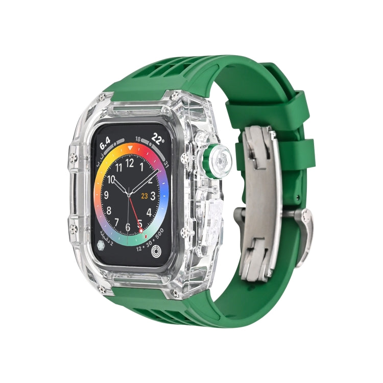 Fluorine Rubber Clear Watch Band Case, For Apple Watch Series 8&7 45mm, For Apple Watch Series 8&7 45mm/SE 2&6&SE&5&4 44mm