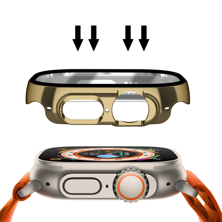 Plating Gloss PC Tempered Glass Integral Watch Case, For Apple Watch Ultra 3 / 2 / 1 49mm