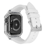 Crystal Clear Polycarbonate Case Silicone Watch Band, For Apple Watch Series 8&7 45mm