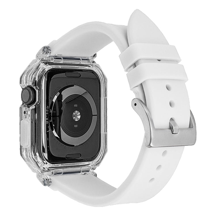 Crystal Clear Polycarbonate Case Silicone Watch Band, For Apple Watch Series 8&7 45mm