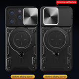 CD Texture Sliding Camshield Magnetic Holder Phone Case, For iPhone 14, For iPhone 14 Pro, For iPhone 14 Pro Max, For iPhone 13 Pro Max, For iPhone 13 Pro, For iPhone 13, For iPhone 12, For iPhone 12 Pro Max