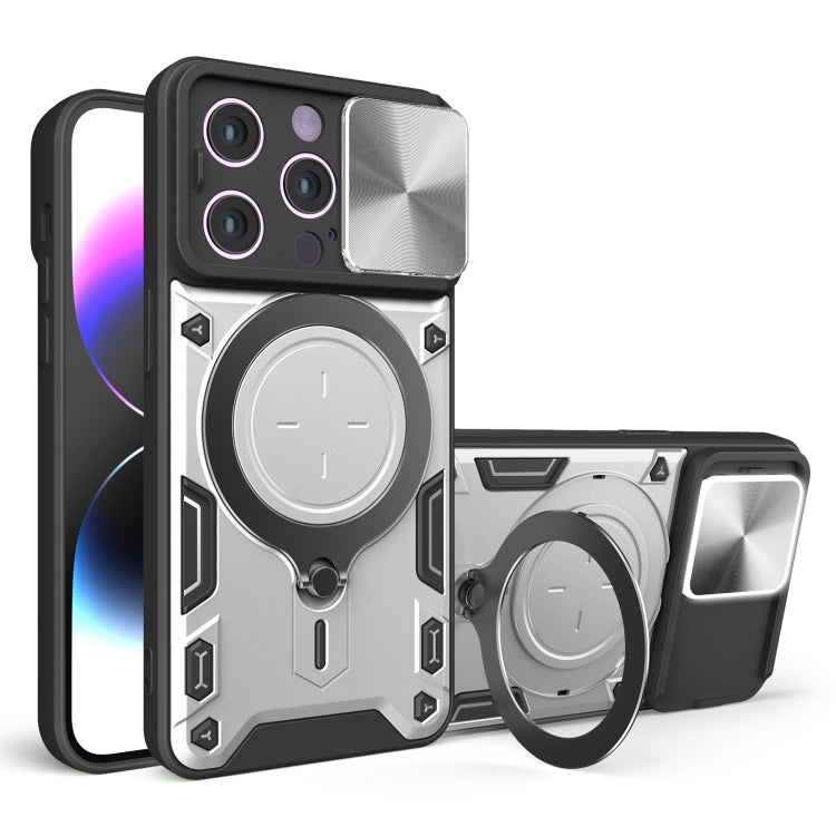 CD Texture Sliding Camshield Magnetic Holder Phone Case, For iPhone 16, For iPhone 15 Pro Max, For iPhone 15 Pro, For iPhone 15 Plus, For iPhone 15, For iPhone 14 Plus, For iPhone 14, For iPhone 14 Pro
