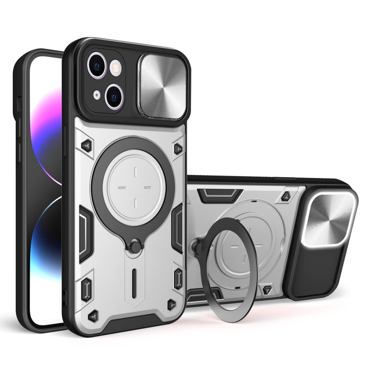 CD Texture Sliding Camshield Magnetic Holder Phone Case, For iPhone 16, For iPhone 15 Pro Max, For iPhone 15 Pro, For iPhone 15 Plus, For iPhone 15, For iPhone 14 Plus, For iPhone 14, For iPhone 14 Pro