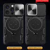 CD Texture Sliding Camshield Magnetic Holder Phone Case, For iPhone 16 Pro, For iPhone 16 Plus, For iPhone 16, For iPhone 15 Pro Max, For iPhone 15 Pro, For iPhone 15 Plus, For iPhone 15, For iPhone 14 Plus