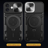 CD Texture Sliding Camshield Magnetic Holder Phone Case, For iPhone 16, For iPhone 15 Pro Max, For iPhone 15 Pro, For iPhone 15 Plus, For iPhone 15, For iPhone 14 Plus, For iPhone 14, For iPhone 14 Pro