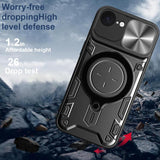 CD Texture Sliding Camshield Magnetic Holder Phone Case, For iPhone 17e / 16e, For iPhone 17 Pro Max, For iPhone 17 Pro, For iPhone 17, For iPhone Air, For iPhone 16 Pro Max, For iPhone 16 Pro, For iPhone 16 Plus