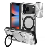 CD Texture Sliding Camshield Magnetic Holder Phone Case, For iPhone 18 Pro, For iPhone 18 Pro Max, For iPhone 17e / 16e, For iPhone 17 Pro Max, For iPhone 17 Pro, For iPhone 17, For iPhone Air, For iPhone 16 Pro Max
