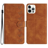Seven Butterflies Embossed Leather Phone Case, For iPhone 16, For iPhone 15 Pro Max, For iPhone 15 Pro, For iPhone 15 Plus, For iPhone 15, For iPhone 14 Plus, For iPhone 14, For iPhone 14 Pro