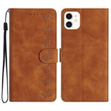 Seven Butterflies Embossed Leather Phone Case, For iPhone 14 Pro Max, For iPhone 13 Pro Max, For iPhone 13 Pro, For iPhone 13, For iPhone 13 mini, For iPhone 12, For iPhone 12 Pro Max, For iPhone 12 Pro