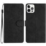 Seven Butterflies Embossed Leather Phone Case, For iPhone 14 Pro Max, For iPhone 13 Pro Max, For iPhone 13 Pro, For iPhone 13, For iPhone 13 mini, For iPhone 12, For iPhone 12 Pro Max, For iPhone 12 Pro