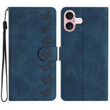 Seven Butterflies Embossed Leather Phone Case, For iPhone 16, For iPhone 15 Pro Max, For iPhone 15 Pro, For iPhone 15 Plus, For iPhone 15, For iPhone 14 Plus, For iPhone 14, For iPhone 14 Pro