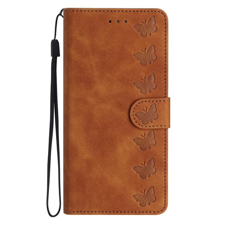 Seven Butterflies Embossed Leather Phone Case, For iPhone 16e / 17e, For iPhone 17 Pro Max, For iPhone 17 Pro, For iPhone 17, For iPhone Air, For iPhone 16 Pro Max, For iPhone 16 Pro, For iPhone 16 Plus