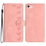 Seven Butterflies Embossed Leather Phone Case, For iPhone 16e / 17e, For iPhone 17 Pro Max, For iPhone 17 Pro, For iPhone 17, For iPhone Air, For iPhone 16 Pro Max, For iPhone 16 Pro, For iPhone 16 Plus