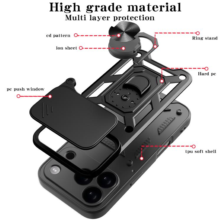 Sliding Camera Cover Design TPU+PC Phone Case, For iPhone 18 Pro, For iPhone 18 Pro Max, For iPhone 17e / 16e, For iPhone 17 Pro Max, For iPhone 17 Pro, For iPhone 17