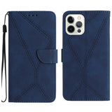 Stitching Embossed Leather Phone Case, For iPhone 16, For iPhone 15 Pro Max, For iPhone 15 Pro, For iPhone 15 Plus, For iPhone 15